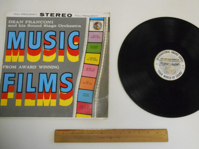 image of a vinyl record and record jacket, which says Music Films.