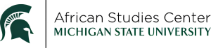 The image shows the Michigan State University (MSU) logo, featuring a Spartan helmet icon on the left and the words "MICHIGAN STATE UNIVERSITY" in uppercase, green font to the right of the helmet.