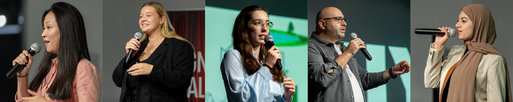 A row of photos showcasing the diverse MSU students speaking at Ignite Talks MSU